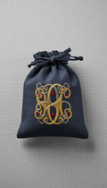 Custom embroidered linen pouch